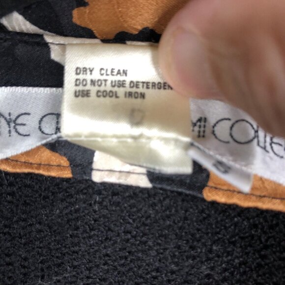 Vintage Anne Crimmins  Sweater Womens Small Black Cheetah Print Career Scarf 80s - Picture 7 of 16